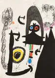 Joan Miró, Escalade vers la lune (Climbing to the Moon) (D. 496), 1969, Etching and aquatint in colors with carborundum, on Mandeure rag paper, the full sheet