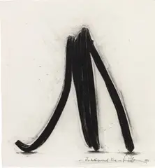 Bernar Venet, Undetermined Line, 1986, Unique charcoal drawing with collage, on heavy wove paper