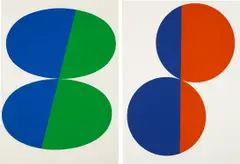 Leon Polk Smith, Volair Constellation Series: two plates, 1975, Two screenprints in colors, on Rives BFK paper, with full margins