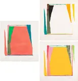 Larry Zox, Stencil Series: three plates, 1977, Three pochoirs in colors, on CM Fabriano paper, with full margins