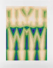 Tauba Auerbach, Fold Slice Topo II, 2011, Aquatint in colors, on Somerset paper, with full margins