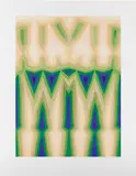 Tauba Auerbach, Fold Slice Topo II, 2011, Aquatint in colors, on Somerset paper, with full margins