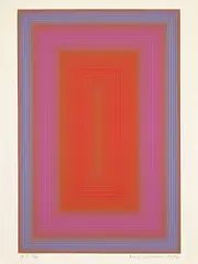 Silent Red by Richard Anuszkiewicz, 1972, Screenprint in colors, on Antique Buckeye Cover paper, with full margins, sold Jun 2023