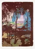 Emma Webster, La Nouvelle Epoque (The New Era), 2021, Lithograph in colors with extensive hand-coloring in ink and watercolor, on wove paper, with full margins