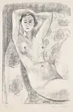 Henri Matisse, Nu assis dans un fauteuil au décor fleuri (Nude Sitting in a Floral Decorated Armchair) (D. 445), 1924, Lithograph, on Arches paper, with margins