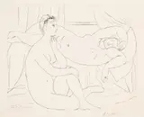 Pablo Picasso, Deux femmes se reposant (Two Women Resting), plate 10 from La Suite Vollard (Bl. 143, Ba. 210), 1931, Drypoint, on laid Montval paper watermarked 'Vollard', with full margins