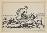 Paul Cadmus, Two Boys on a Beach, No. 2 (D. 43, J. 86), 1939, Etching, on G. Wilmot laid paper, with full margins