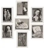 John Currin, Milestones, 2006, The complete set of seven etching, aquatint and drypoints, on Kochi NB paper, with full margins, with title page, colophon and the original brown leather portfolio