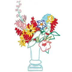 Tom Wesselmann, Country Bouquet (W.P.I. E35), 1989, Enamel in colors, on cut out steel relief