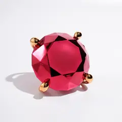Diamond (Red) by Jeff Koons, 2020, Porcelain multiple painted in chrome, contained in the original Styrofoam-lined presentation box with metallic red print, sold Jun 2023