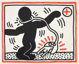 Keith Haring, Untitled (Free South Africa): one plate (S. p. 142, L. pp. 42-43), 1985, Lithograph in colors, on Rives BFK paper, with full margins