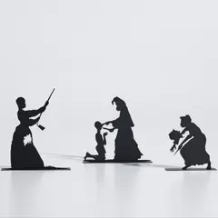 The Bush; Skinny; and De-boning by Kara Walker, 2002, The complete set of three free-standing, stainless steel multiples, painted black, all contained in the original black c, sold Jun 2023