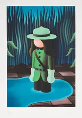 Jordi Ribes, The Green Partner, 2020, Photopolymer etching in colors, on Zerkali Bütten wove paper, with full margins