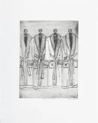 Anna Weyant, Robes, 2016, Etching, on wove paper, with full margins