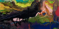 P-16 (Flow) by Gerhard Richter, 2013/2016, Chromogenic print, flush-mounted to aluminum with metal strainer on the reverse (as issued), sold Jun 2023