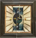 Doug Starn and Mike Starn, Double Rembrandt (with steps), 1987-91, Assemblage of toned silver gelatin and Kodalith prints, with plywood, painted metal nails, tape, and glue, contained in the original artist-specified frame, in two parts