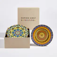 Superstition by Damien Hirst, 2007, The complete set of 12 bone china plates, contained in the original presentation box with printed title, sold Jun 2023