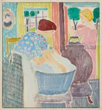 Bror Julius Olsson Nordfeldt, Wash Day (D. 37), 1916, White-line woodcut in colors, on wove paper, with margins