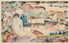 Ada Gilmore Chaffee, Provincetown, 1919, White-line woodcut in colors, on wove paper, with margins