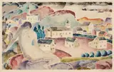 Ada Gilmore Chaffee, Provincetown, 1919, White-line woodcut in colors, on wove paper, with margins