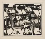 Mildred McMillen, The Outskirts, 1919, Woodcut, on thin wove paper, with margins