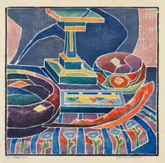 Blanche Lazzell, The Red Quill (C. bl. 28), 1920, White-line woodcut in colors, on laid paper, with margins