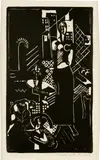 Marguerite Zorach, Interior of Tenth Street, 1921, Linocut, on Japan paper, with margins