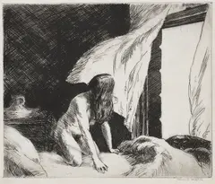 Evening Wind (L. 77) by Edward Hopper, 1921, Etching, on wove paper, with wide margins, sold Oct 2023