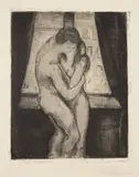 Edvard Munch, Der Kuss, Kyss (The Kiss) (W. 23, Sch. 22), 1895, Etching with drypoint, burnisher and open bite, on laid paper with interlaced initials ‘JMG’ watermark, with margins