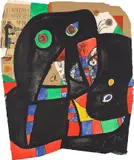 Joan Miró, Gaudi XX (D. 1079), 1979, Etching and aquatint in colors with paper collage, on shaped Arches paper, the full sheet