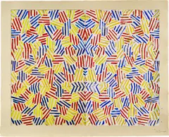 Corpse and Mirror (U.L.A.E. 169) by Jasper Johns, 1976, Screenprint in colors, on Nishinouchi Kizuki Kozo paper watermarked Corpse and Mirror, with full margins, sold Oct 2023