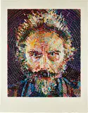 Chuck Close, Lucas/Woodcut, 1993, Woodcut and pochoir in colors, on Kozo paper, with full margins