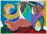 David Hockney, Four Part Splinge, from Some New Prints (G. 1606, M.C.A.T. 334), 1993, Lithograph and screenprint in colors, on four sheets of wove paper, with full margins