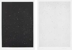 Divided Night Sky; and Reverse Galaxy by Vija Celmins, 2010, One mezzotint and one etching and drypoint, on Magnani Pescia Satinato paper, with full margins, sold Oct 2023
