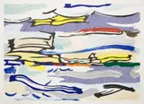 Roy Lichtenstein, Seascape, from Landscapes Series (G. 1252, C. 210), 1985, Lithograph, woodcut and screenprint in colors, on Arches paper, with full margins
