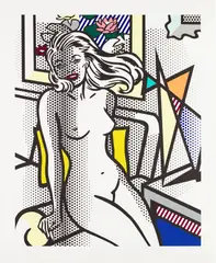 Roy Lichtenstein, Nude with Yellow Pillow, from Nudes series (C. 283), 1994, Relief print in colors, on Rives BFK paper, with full margins