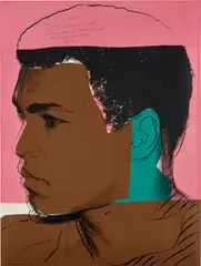 Muhammad Ali (F. & S. 179) by Andy Warhol, 1978, Screenprint in colors, on Strathmore Bristol paper, the full sheet, sold Oct 2023