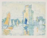 Paul Signac, Le Port de La Rochelle (The Port of La Rochelle) (G. & P. E644), 1928, Etching and aquatint in colors, by Jacques Villon, on Arches paper, with full margins