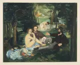 Edouard Manet, Le Déjeuner sur l'herbe (Luncheon on the Grass) (G. & P. E668), 1926-27, Etching and aquatint in colors, by Jacques Villon, on Arches paper, with full margins