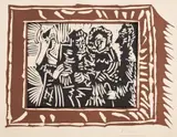 Scene familiale (Family Scene) (Bl. 1146, Ba. 1337) by Pablo Picasso, 1962, Linocut in colors, on Arches paper, with full margins, offered Oct 2023