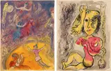 Marc Chagall, Le Cirque (The Circus): plates 23 and 26 (M. 512 and 515, see C. bks 68), 1967, Two lithographs in colors, on Arches paper, the full sheets