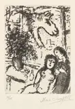 Marc Chagall, Les Amoureux fantastiques (Fantastic Lovers), 1967, Aquatint, on light wove paper, with full margins
