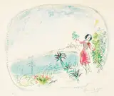 Marc Chagall, La Baie des anges, from Album Nice et la Côte d'Azur (The Bay of Angels, from Album Nice and the Côte d'Azur) (M. 486A), 1967, Lithograph in colors, on Arches paper, with full margins