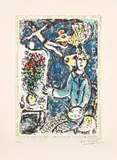 Marc Chagall, L'Atelier bleu (The Blue Studio) (M. 1004), 1983, Lithograph in colors, on Arches paper, with full margins