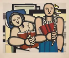 La Lecture (Reading) (S. E23) by Fernand Léger, 1953, Lithograph in colors, on Arches paper, with full margins, sold Oct 2023
