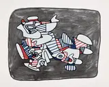Jean Dubuffet, Lion héraldique (Lion Heraldry), from Fables (W. 1179), 1976, Screenprint in colors, on Arches paper, with full margins