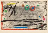 Joan Miró, Tracé sur la paroi I (Drawn on the Wall I) (D. 440), 1967, Etching and aquatint with carborundum in colors, on Mandeure rag paper, with full margins