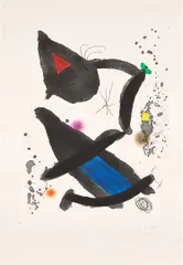 Le Roi David (King David) (D. 555) by Joan Miró, 1972, Etching and aquatint in colors, on Arches paper, with full margins, sold Oct 2023