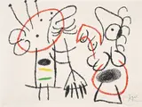 Ubu aux Baléares (Ubu of The Balearic Islands): plate 13 (M. 778, see C. bks 146) by Joan Miró, 1971, Lithograph in colors, on Arches paper, with full margins, sold Oct 2023