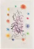 Joan Miró, Obscur Laurier (Dark Laurel) (D. 305, C. bks 75), 1962, Etching and aquatint in colors, on Rives BFK paper, folded (as issued), with full margins